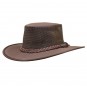 Barmah Foldaway Cooler Brown Canvas Drover Hat. 1057